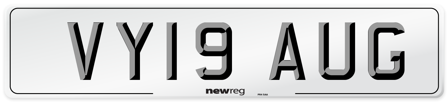 VY19 AUG Number Plate from New Reg
